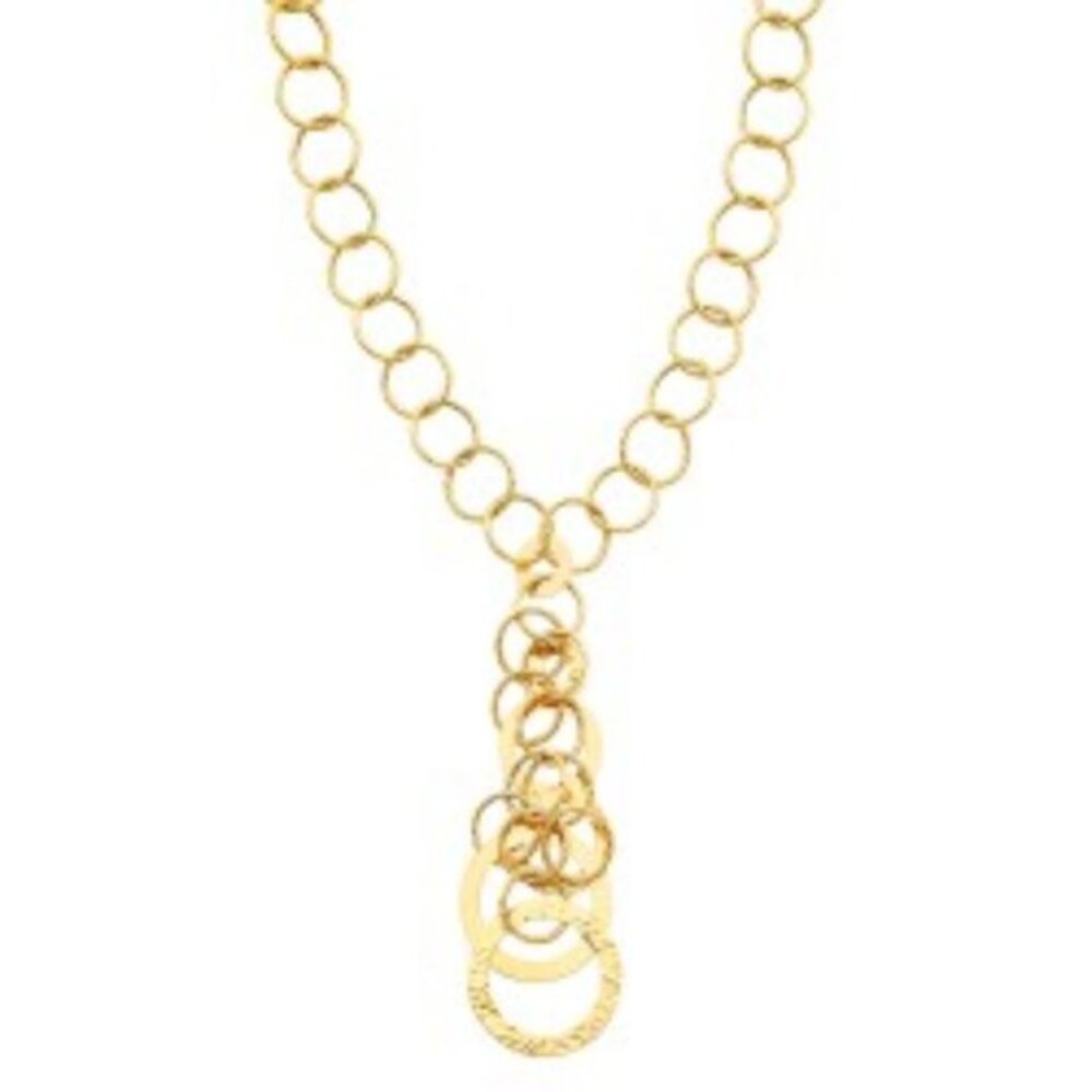 14K Yellow Gold Airy Fashion Links Necklace 18"